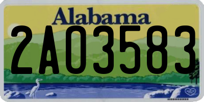 AL license plate 2AO3583