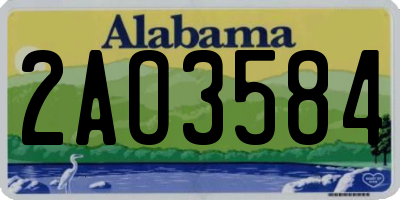 AL license plate 2AO3584
