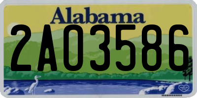 AL license plate 2AO3586