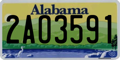 AL license plate 2AO3591