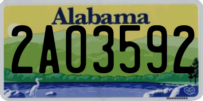 AL license plate 2AO3592