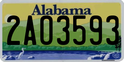 AL license plate 2AO3593