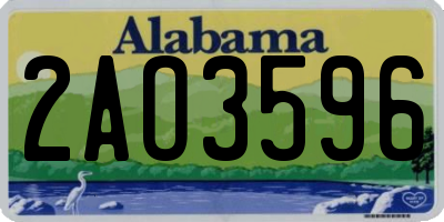 AL license plate 2AO3596
