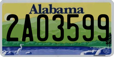 AL license plate 2AO3599