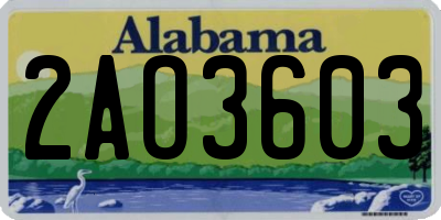 AL license plate 2AO3603