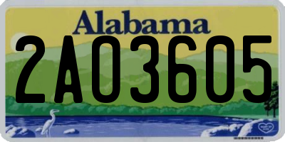 AL license plate 2AO3605