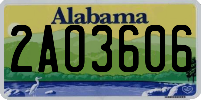 AL license plate 2AO3606