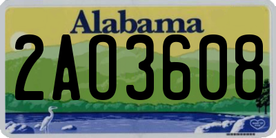 AL license plate 2AO3608