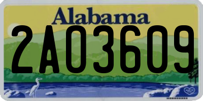 AL license plate 2AO3609