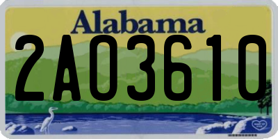 AL license plate 2AO3610