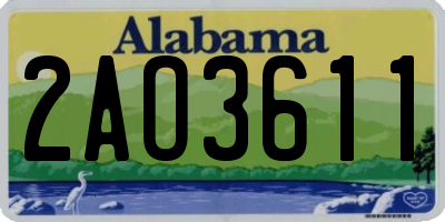 AL license plate 2AO3611