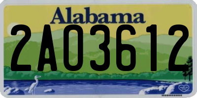 AL license plate 2AO3612