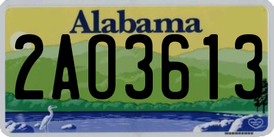 AL license plate 2AO3613