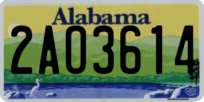 AL license plate 2AO3614