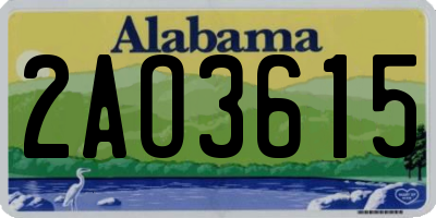 AL license plate 2AO3615