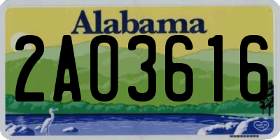 AL license plate 2AO3616
