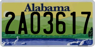 AL license plate 2AO3617