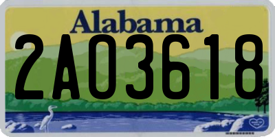 AL license plate 2AO3618