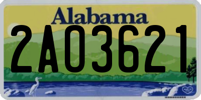 AL license plate 2AO3621