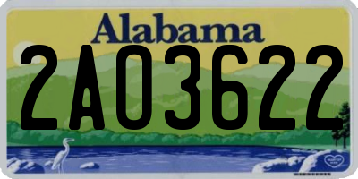 AL license plate 2AO3622