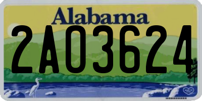 AL license plate 2AO3624