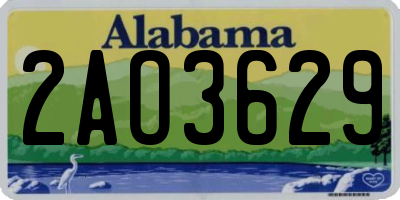AL license plate 2AO3629