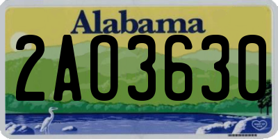 AL license plate 2AO3630