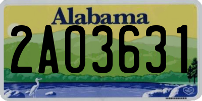 AL license plate 2AO3631