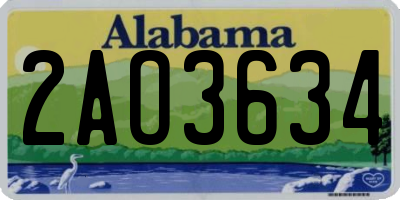 AL license plate 2AO3634