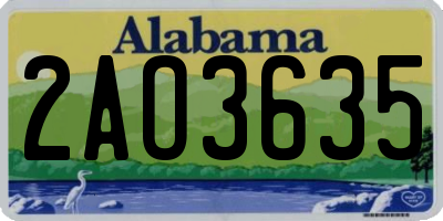 AL license plate 2AO3635