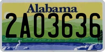 AL license plate 2AO3636