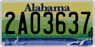AL license plate 2AO3637