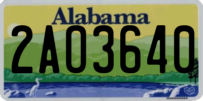 AL license plate 2AO3640