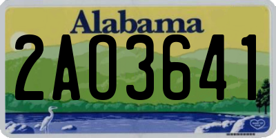 AL license plate 2AO3641