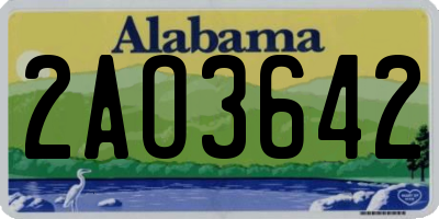 AL license plate 2AO3642