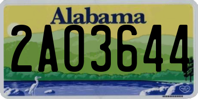 AL license plate 2AO3644