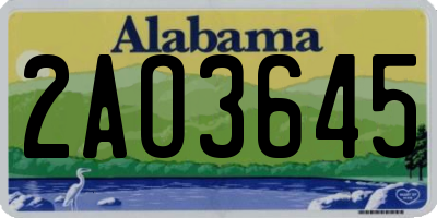 AL license plate 2AO3645