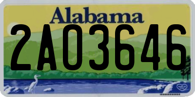 AL license plate 2AO3646