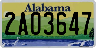 AL license plate 2AO3647