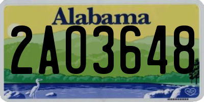 AL license plate 2AO3648