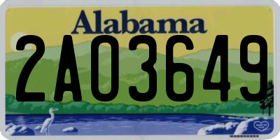 AL license plate 2AO3649
