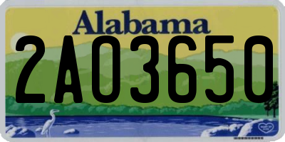 AL license plate 2AO3650