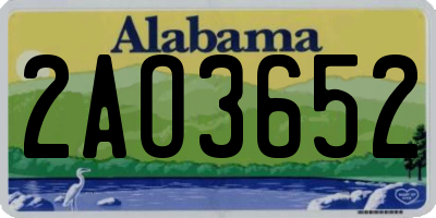 AL license plate 2AO3652