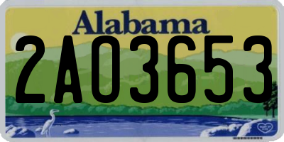 AL license plate 2AO3653