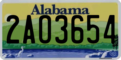AL license plate 2AO3654