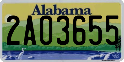 AL license plate 2AO3655