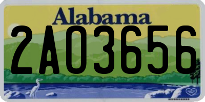 AL license plate 2AO3656