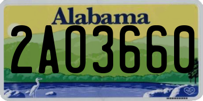 AL license plate 2AO3660