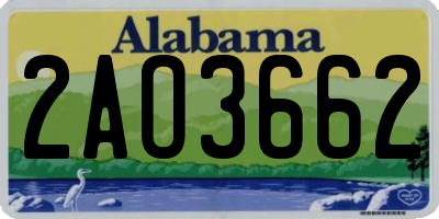 AL license plate 2AO3662