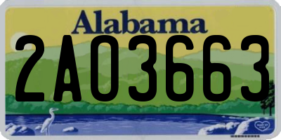 AL license plate 2AO3663